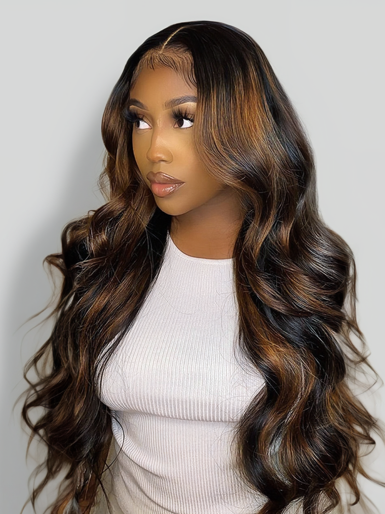 
        Nadula Highlight Balayage Body Wave Glueless V Part Wig 150% Density Quality Human Hair Lace Wig For Women    