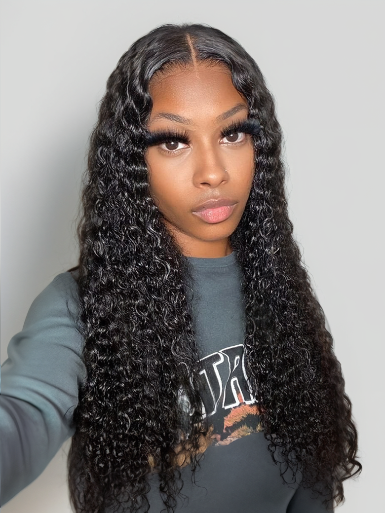 Curly Virgin Hair Weave Bundles With Lace Closure 4x4 Nadula