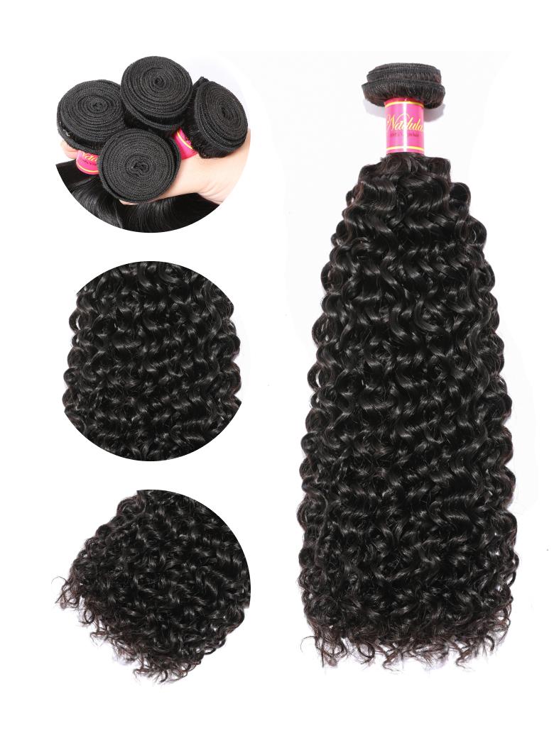 Nadula 4pcs Curly Hair Bundles With 4x4 Swiss Lace Closure Unprocessed Human Hair