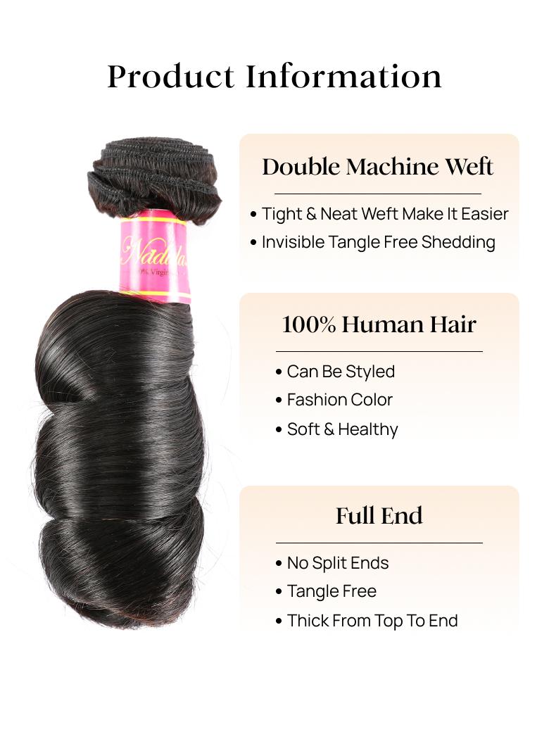 Nadula 1PC Loose Wave Hair Brazilian Human Hair Weave