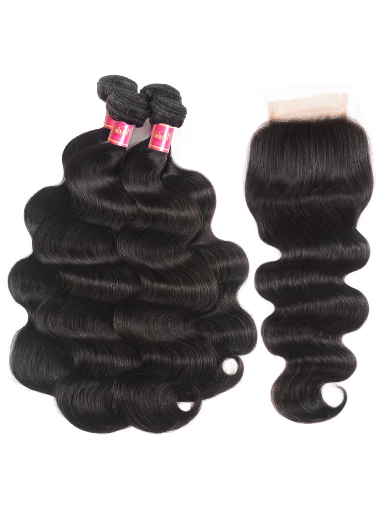 
        Nadula 5x5 Inch HD Lace Closure With Bundles Soft Unprocessed Body Wave Virgin Human Hair     