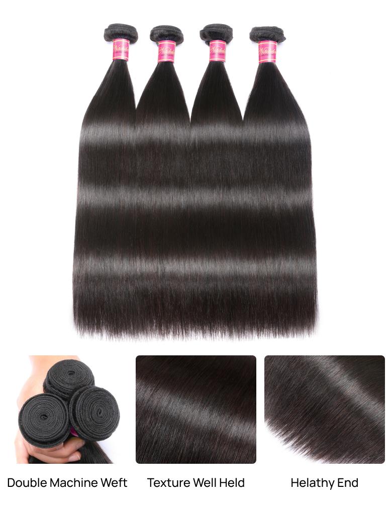 
        Nadula High Quality Brazilian Hair Bundles 4 Pcs Soft Virgin Brazilian Hair Weave Straight 8in-30in    