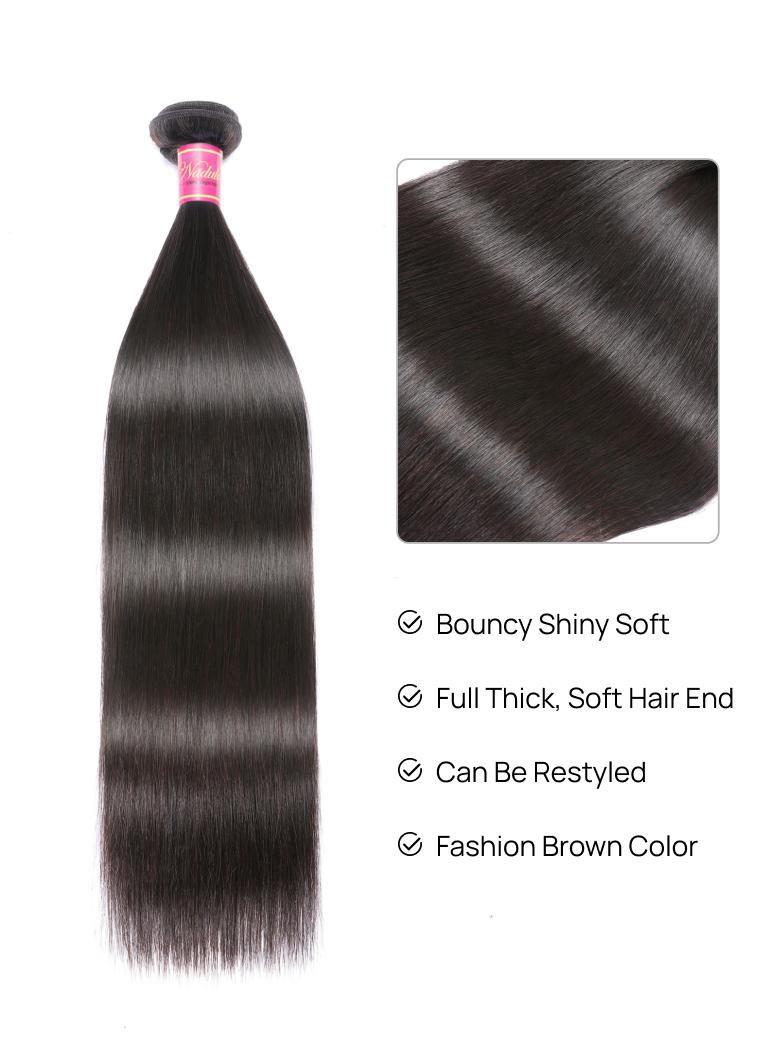 Nadula Virgin Brazilian Straight Hair 1 Bundle Unprocessed Brazilian Virgin Remy Human Hair Weave
