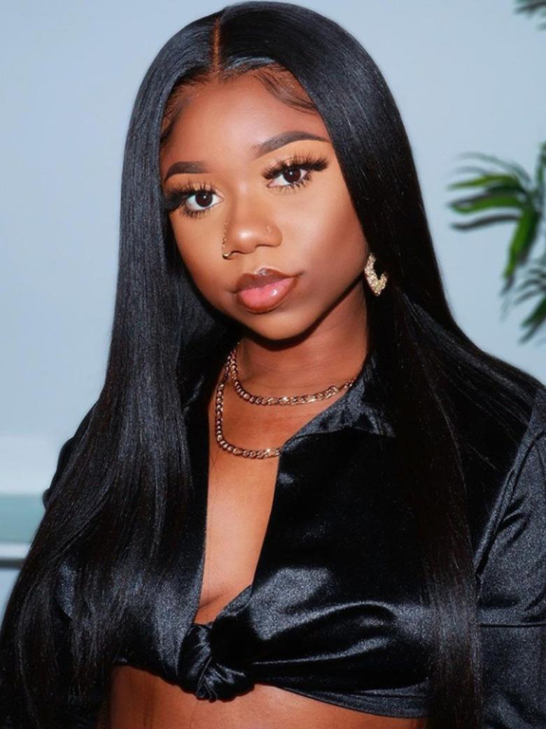 
    Nadula 1PC 4x4 Inch Middle Part Lace Closure 100% Human Hair Yaki Straight Lace Closure