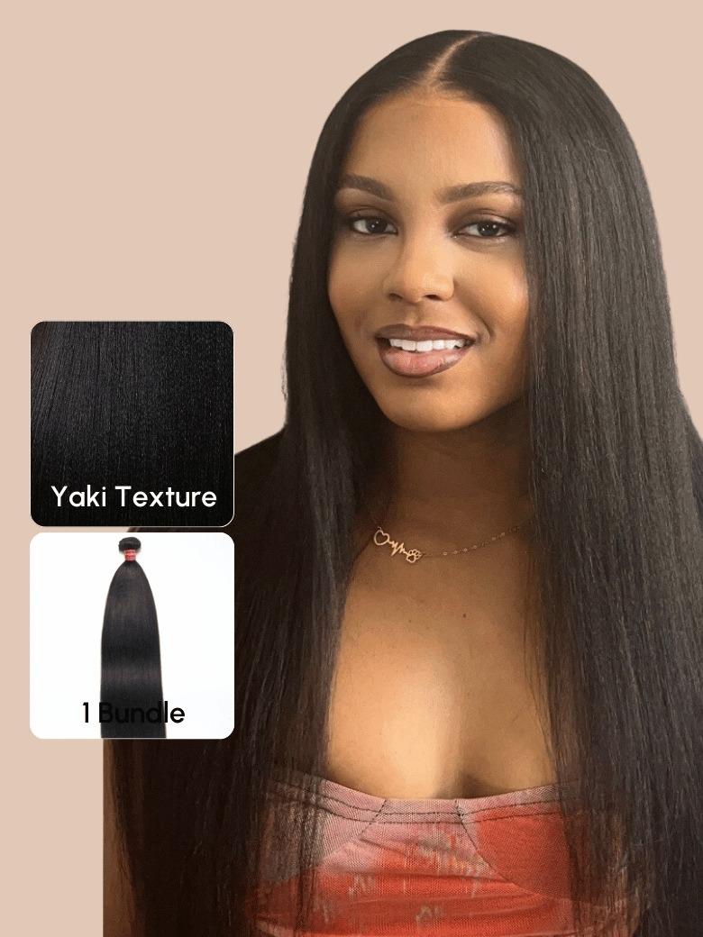 Nadula Virgin Hair Yaki Straight Light Kinky Style Hair Weave 1 Bundle 8-26 Inch Free Fast Shipping