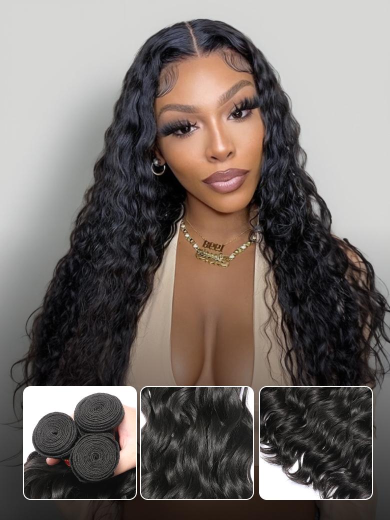 Natural Wave Nadula Virgin Hair Weave 3 Bundles With Closure  display picture 1