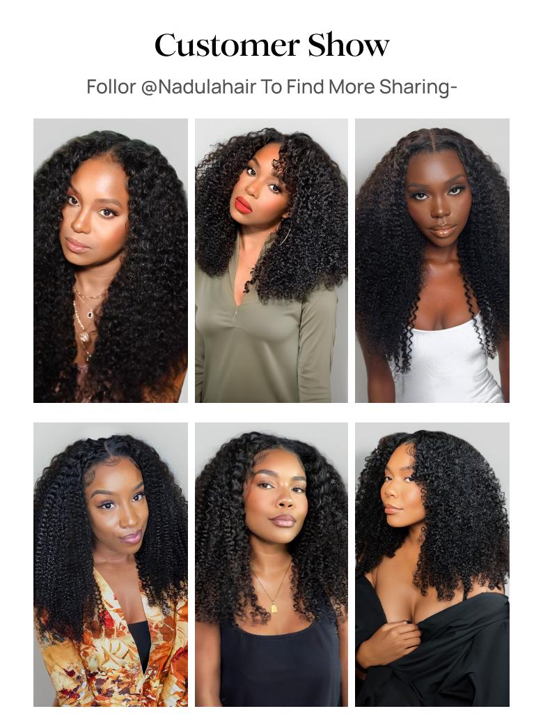 Nadula Kinky Curly Hair Weaves With 4×4 Free Part Lace3