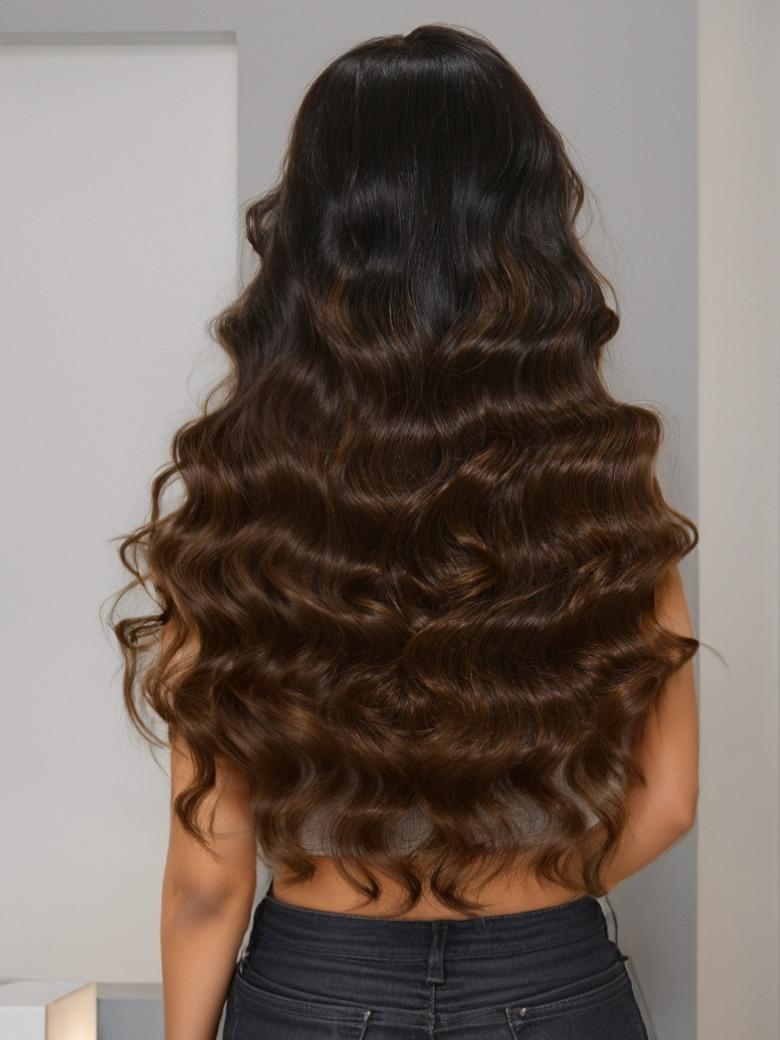 
    Nadula 3 Bundles Chestnut Brown Ombre Body Wave Human Hair Weave