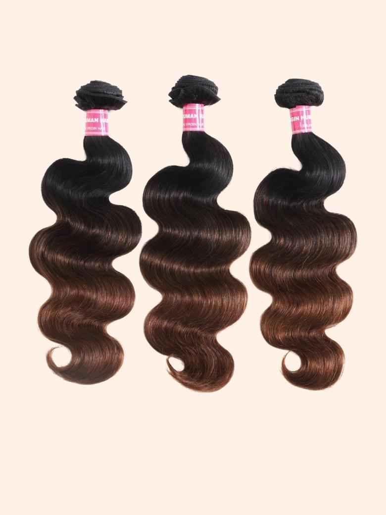 
    Nadula 3 Bundles Chestnut Brown Ombre Body Wave Human Hair Weave