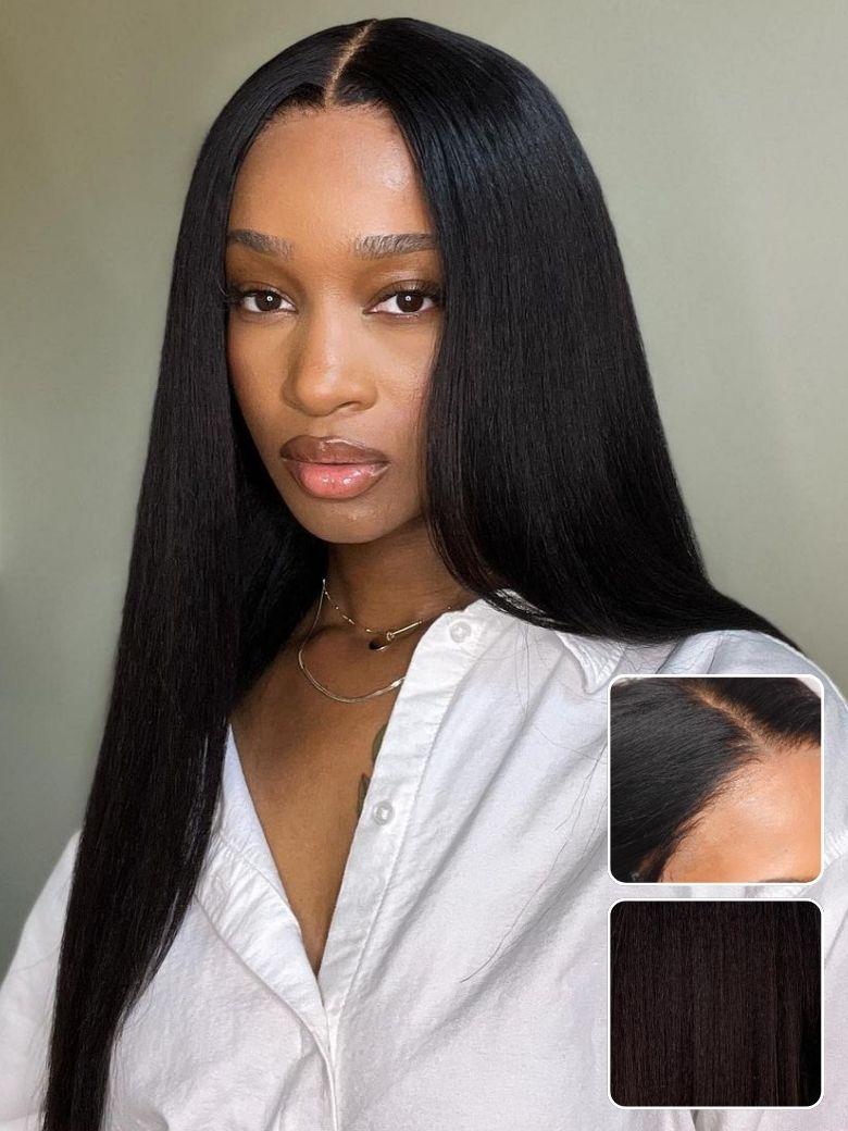 
    Nadula Yaki Straight 7x5 And 5x5 Bye Bye Knots Glueless Lace Wig Put On and Go