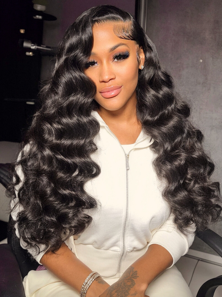 
    Nadula Flash Sale 3D Body Wave Pre Bleached Put on and Go Lace Closure Glueless Human Hair Wig