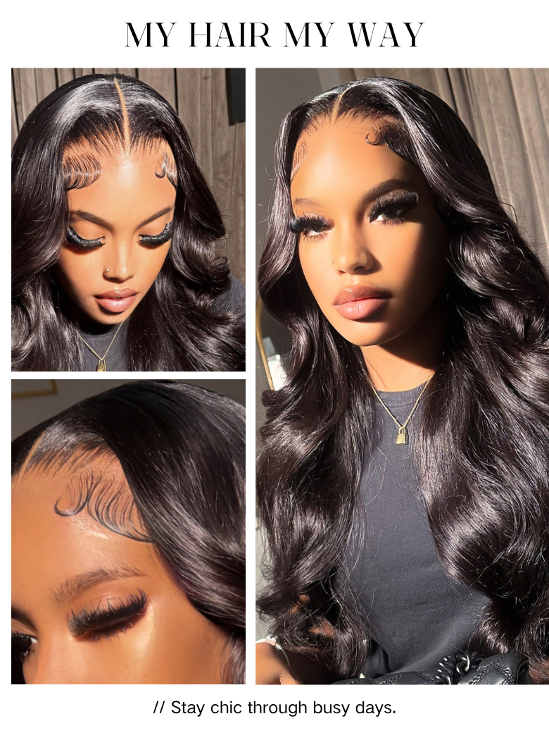 
    Nadula Flash Sale 3D Body Wave Pre Bleached Put on and Go Lace Closure Glueless Human Hair Wig