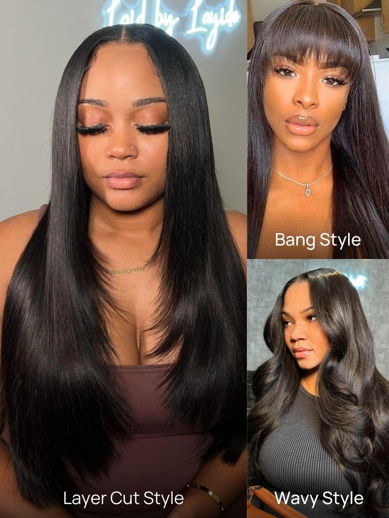 Nadula Flash Sale Straight Hair Layer Cut 13x4 Pre everything Lace Frontal Put On And Go Human Hair Wigs