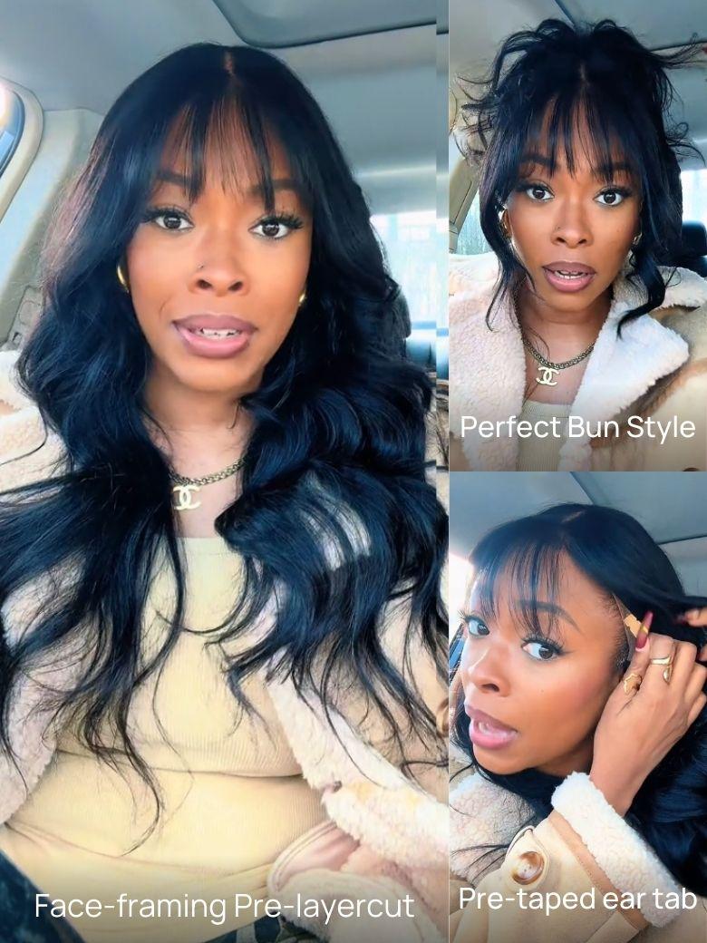 
        Nadula Flash Sale 6x4.5 Pre-cut Lace Body Wave Wig Put On and Go Human Hair Wigs 70% Off    