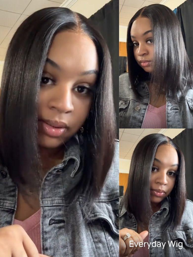 
        Kie's Same | Nadula Bye Bye Knots 7x5 Pre-Bleached Natural Looking Yaki Bob Glueless Straight Wig    