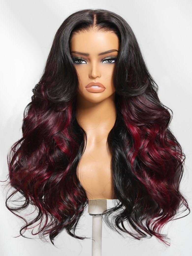 
    Nadula 7x5 Bye Bye Knots Loose Wave Wig Burgundy Highlight Closure Wig 150% Density Pre-sale