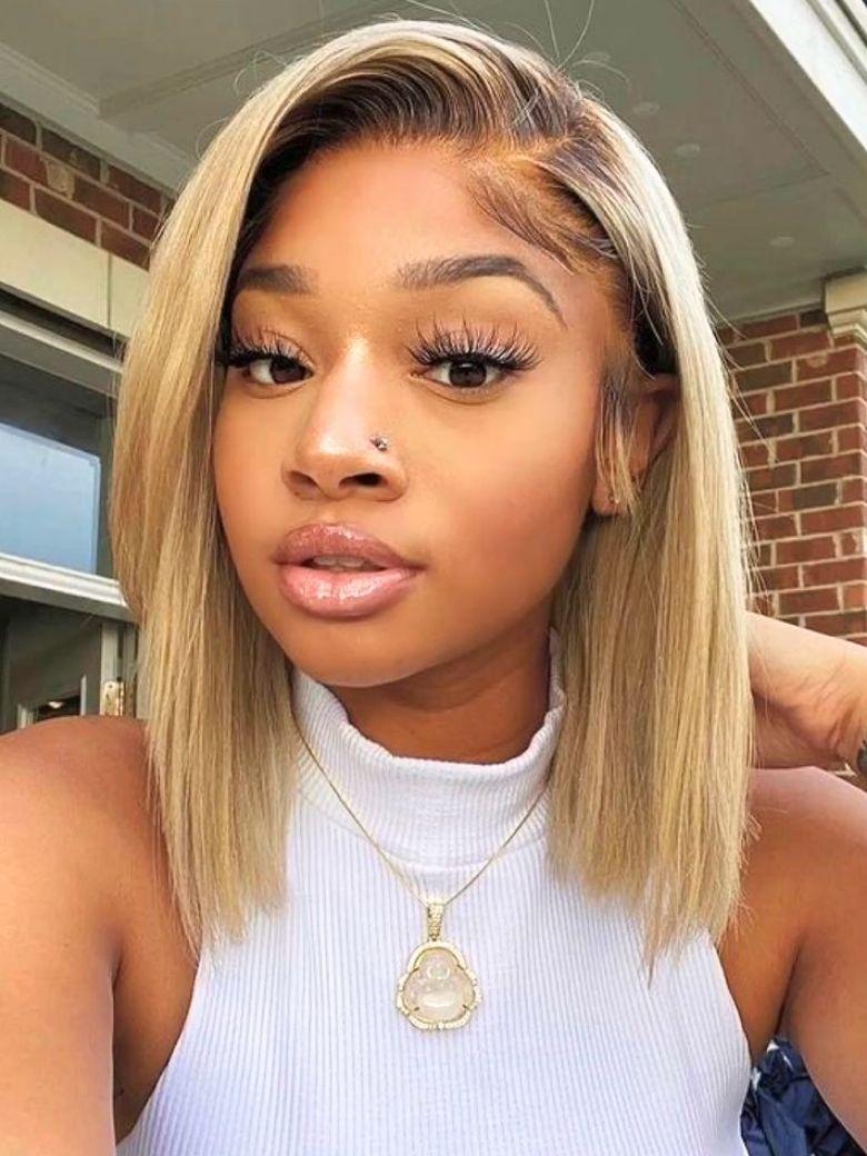 Nadula 7x5 Straight Hair Wig Brown and Honey Blonde Highlight