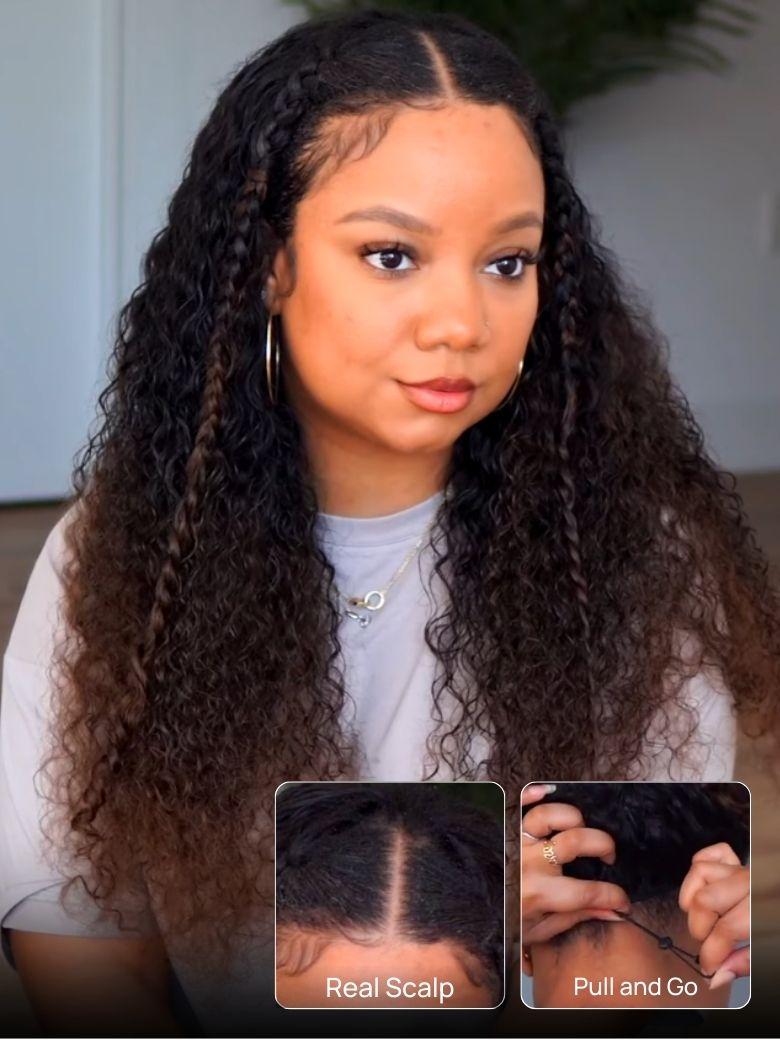 Nadula 18 Inch Free Wig For Recharge Gift Card Lifesaver EasiContour™ V Part Curly Ombre Wig