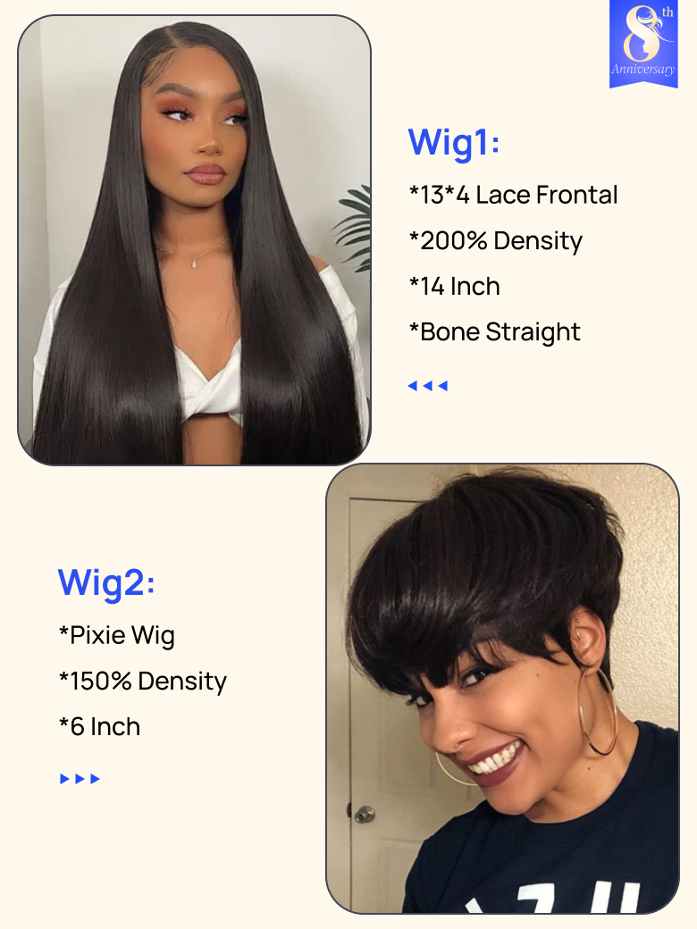 $88=2 Wigs Nadula Flash Sale 14 Inch 13x4 Lace Frontal Straight