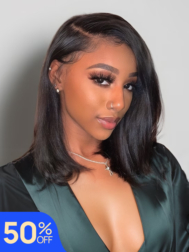 Nadula Flash Sale Straight Bob Wigs 13x5x0.5 T Part Wig And 7x5 Bye Bye Knots Put On And Go Glueless Wigs 8th Anniversary Sale