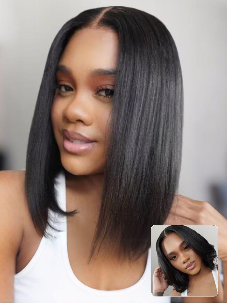 
        Kie's Same | Nadula Bye Bye Knots 7x5 Pre-Bleached Natural Looking Yaki Bob Glueless Straight Wig    