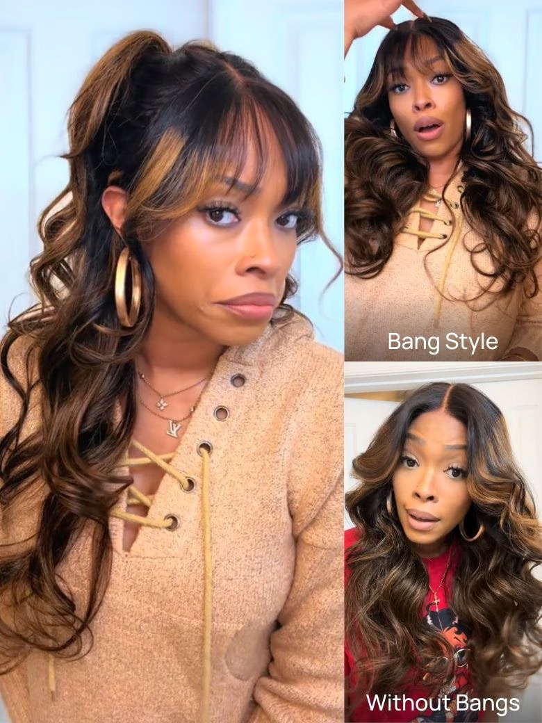 $100 Off Code: Save100 | Nadula Body Wave 7x5 And 13x4 Lace Front Highlight Balayage Shadow Root Human Hair Wig