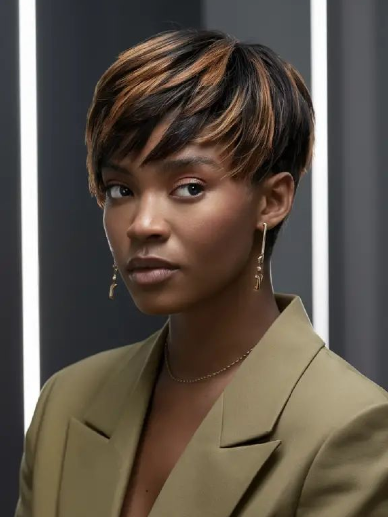 BOGO Free | Nadula 6 Inch Mixed Brown Layered Pixie Cut Short Wig