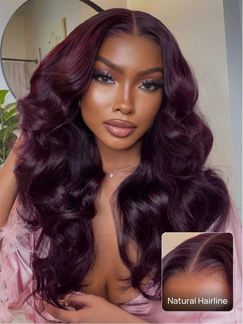 Nadula Flash Sale 13x4 Pre-everything Lace Frontal Burgundy Plum Layer Cut Straight Put on and Go Wigs
