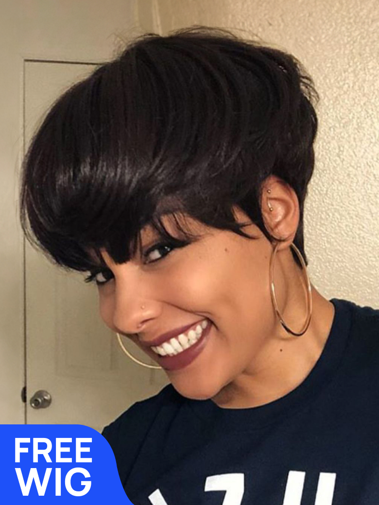 Nadula Free Wig Short Afro Beginner Friendly Glueless Wig