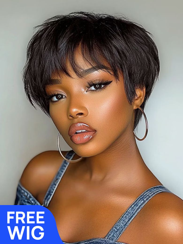 Nadula Free Wig Short Afro Pixie Cut Beginner Friendly Glueless Wig For Order Over $229