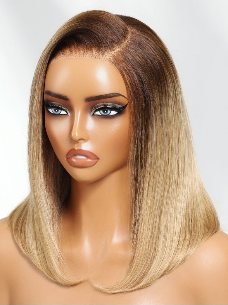 Nadula 7x5 Straight Hair Wig Brown and Honey Blonde Highlight2