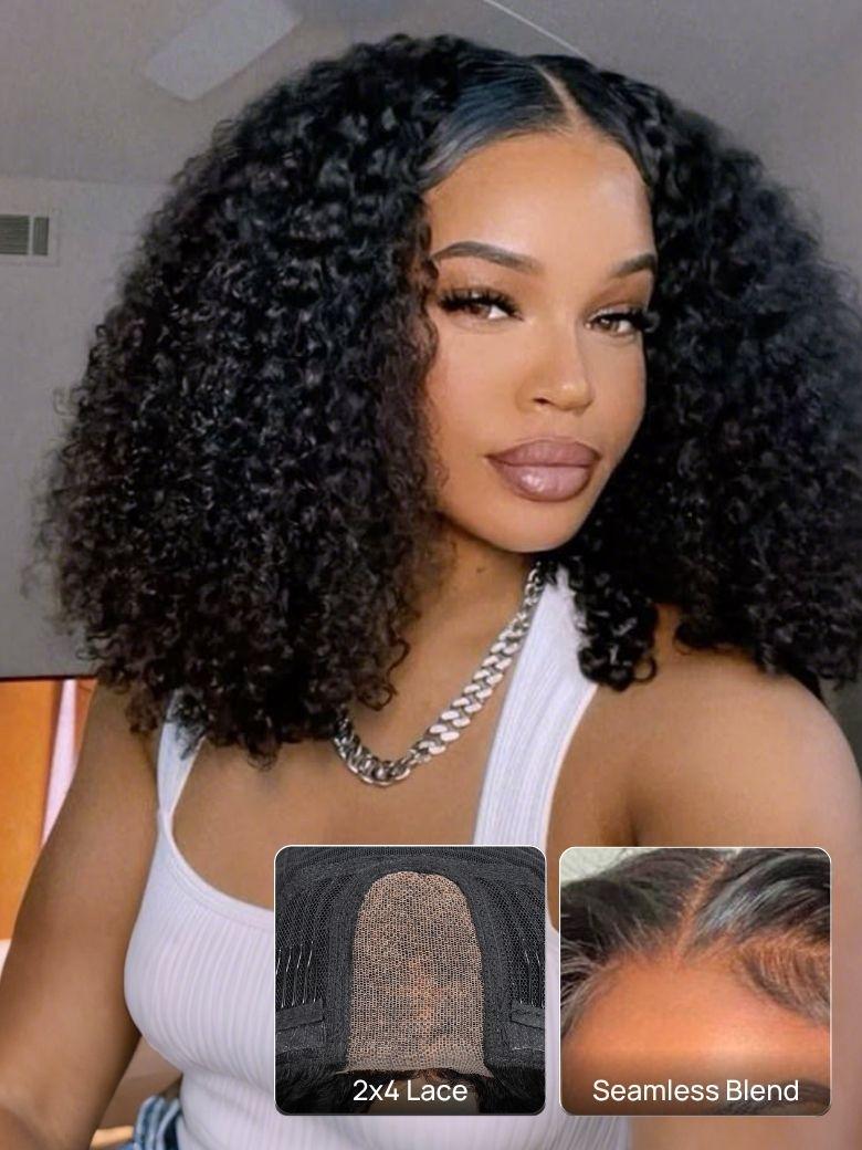 Nadula Afro Curly 2x4 Lace Minimal Real-Part Lace 3/4 Half
