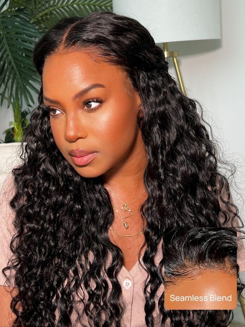 
    Nadula 13x4 HD Real Scalp™ Water Wave Lace Frontal Wig Skin-melt HD Lace Human Hair Wigs with Invisi Drawstring
