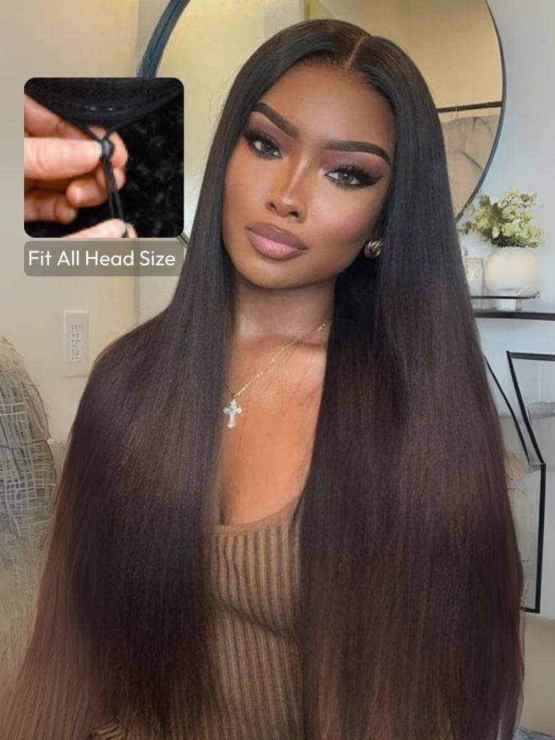 Nadula Flash Sale 7x5 Chestnut Brown Ombre Color Yaki Straight