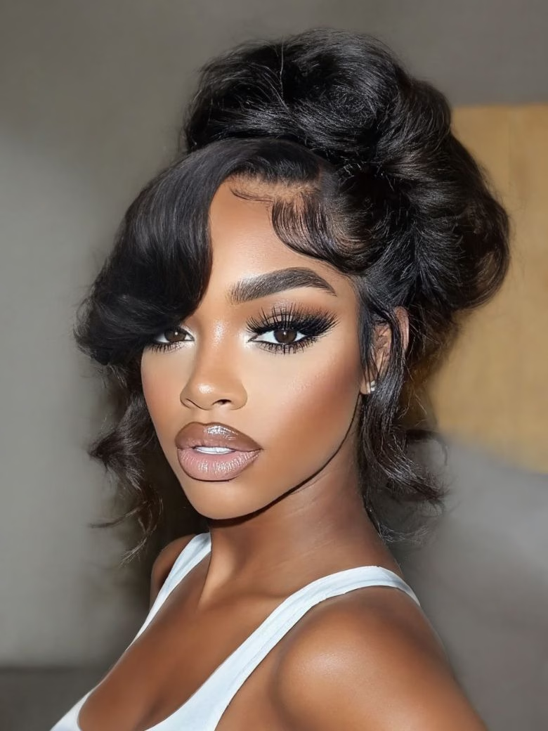 Nadula Pre everything™ Glueless 13x4 Lace Frontal Loose Wave Hair Side Part with Face-Framing Soft Layers Put on and Go Human Hair Wigs