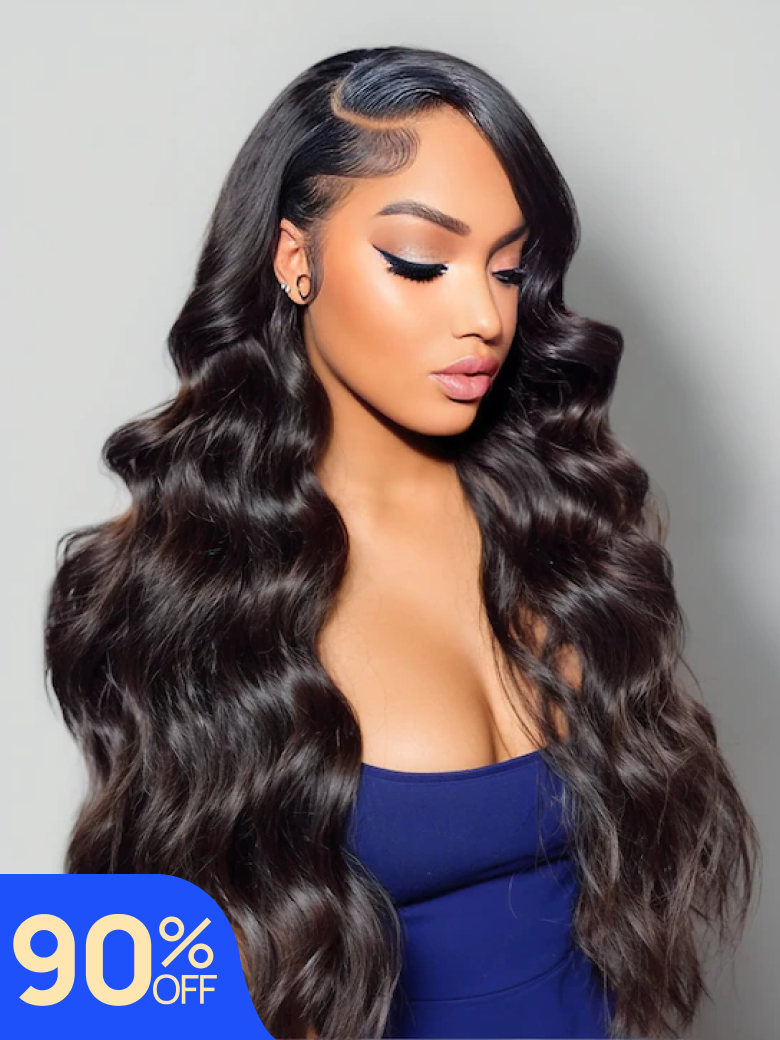 Nadula Flash Sale U Part Body Wave And 7x5 Byebye Knots Invisible Lace Put On And Go Human Hair Wigs