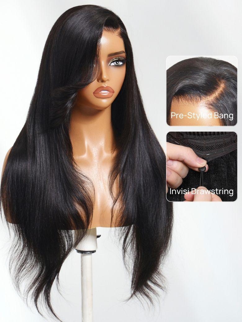 Nadula 13x4 Pre everything™ Long Sleek Side Part Wig with Face-Framing Bangs Ear To Ear Lace Glueless Wig with Invisi Drawstring