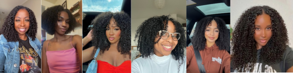 kinky curly wig customer show