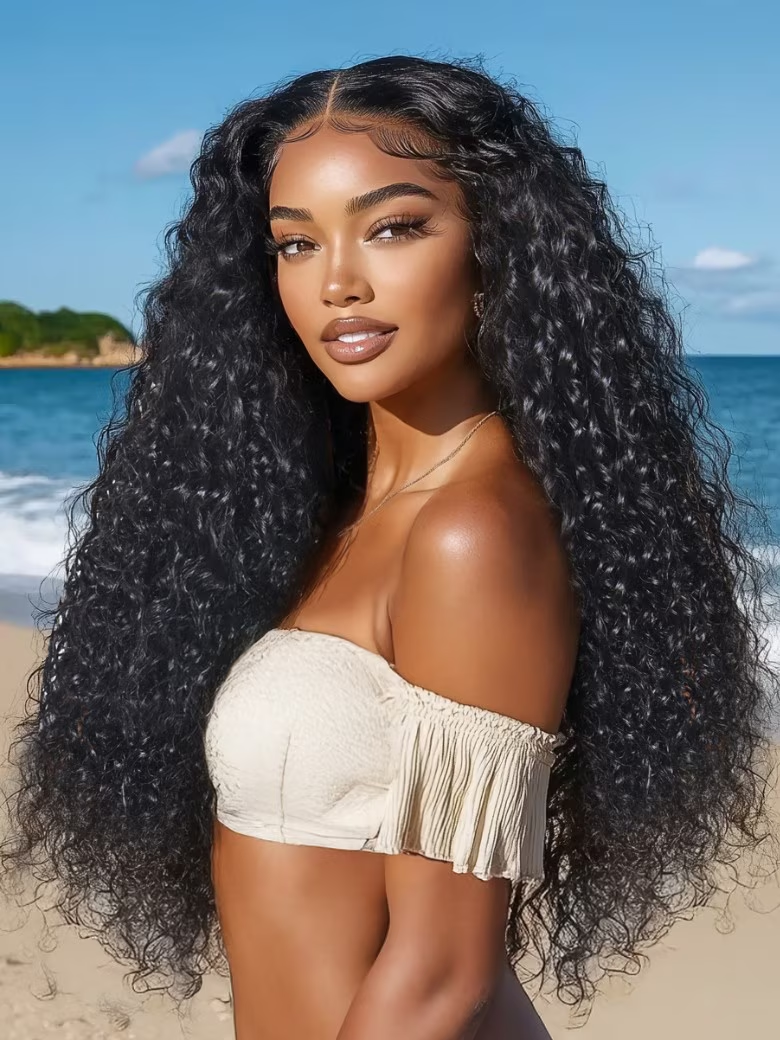 Nadula 7x5 and13x4 Transparent Lace Mixed Curls Water Wave & Jerry Curly Fluffy Wig Pre everything™ Put on and Go Human Hair Wigs