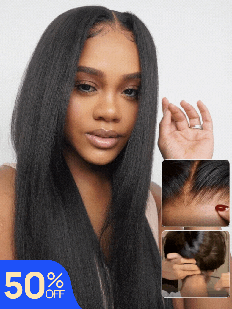 Nadula Flash Sale Ameera Same 7x5 Bye Bye Knots Yaki Straight Put On And Go Glueless Lace Closure Wig