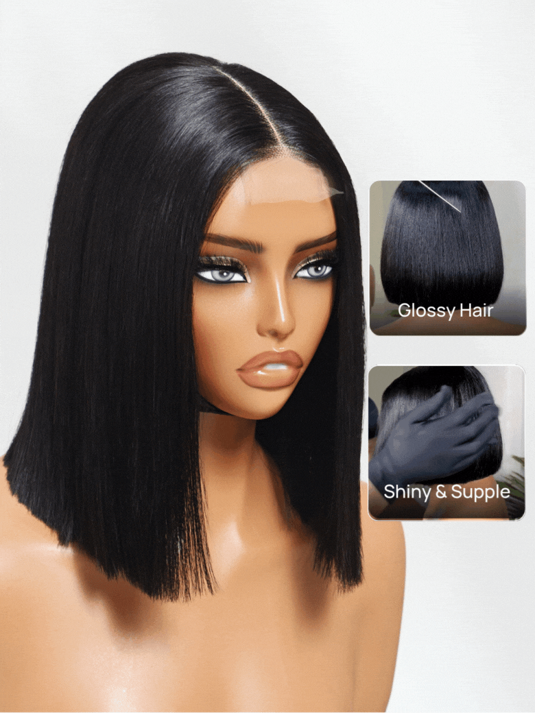 Nadula Silky Blunt Cut Glueless 2x6 Lace Closure Wig Shoulder Length Bob Wigs Pre Plucked & Bleached Lace Wigs2