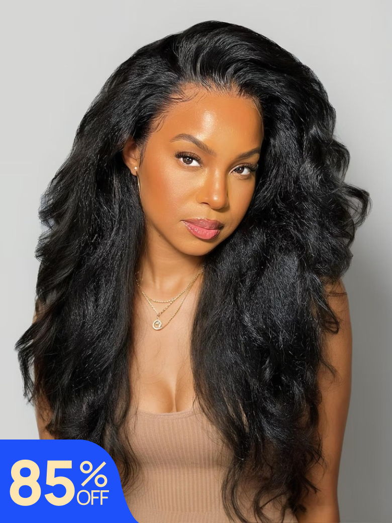 Nadula Flash Sale 4x0.75 Lace Part Wig Kinky Straight And 7x5 Byebye Knots Yaki Straight Glueless Human Hair Wigs