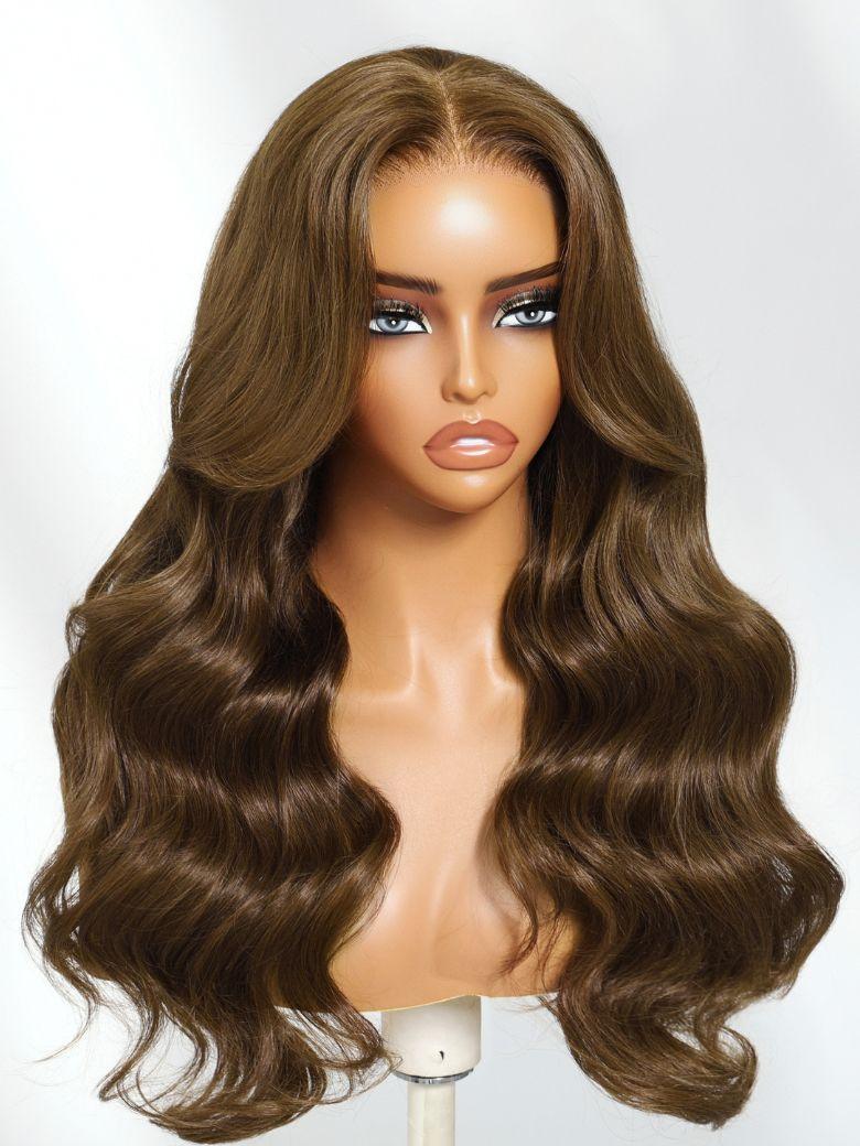Nadula 13x4 Pre everything™ Light Auburn Brown With Curtain Bangs Ear To Ear Lace Put on and Go Wig with Invisible Drawstring