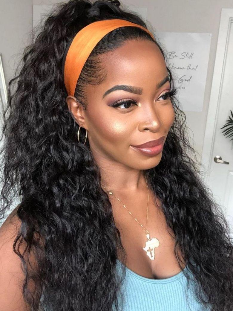 Nadula Water Wave Wigs With Headband 100% Virgin Hair Long3