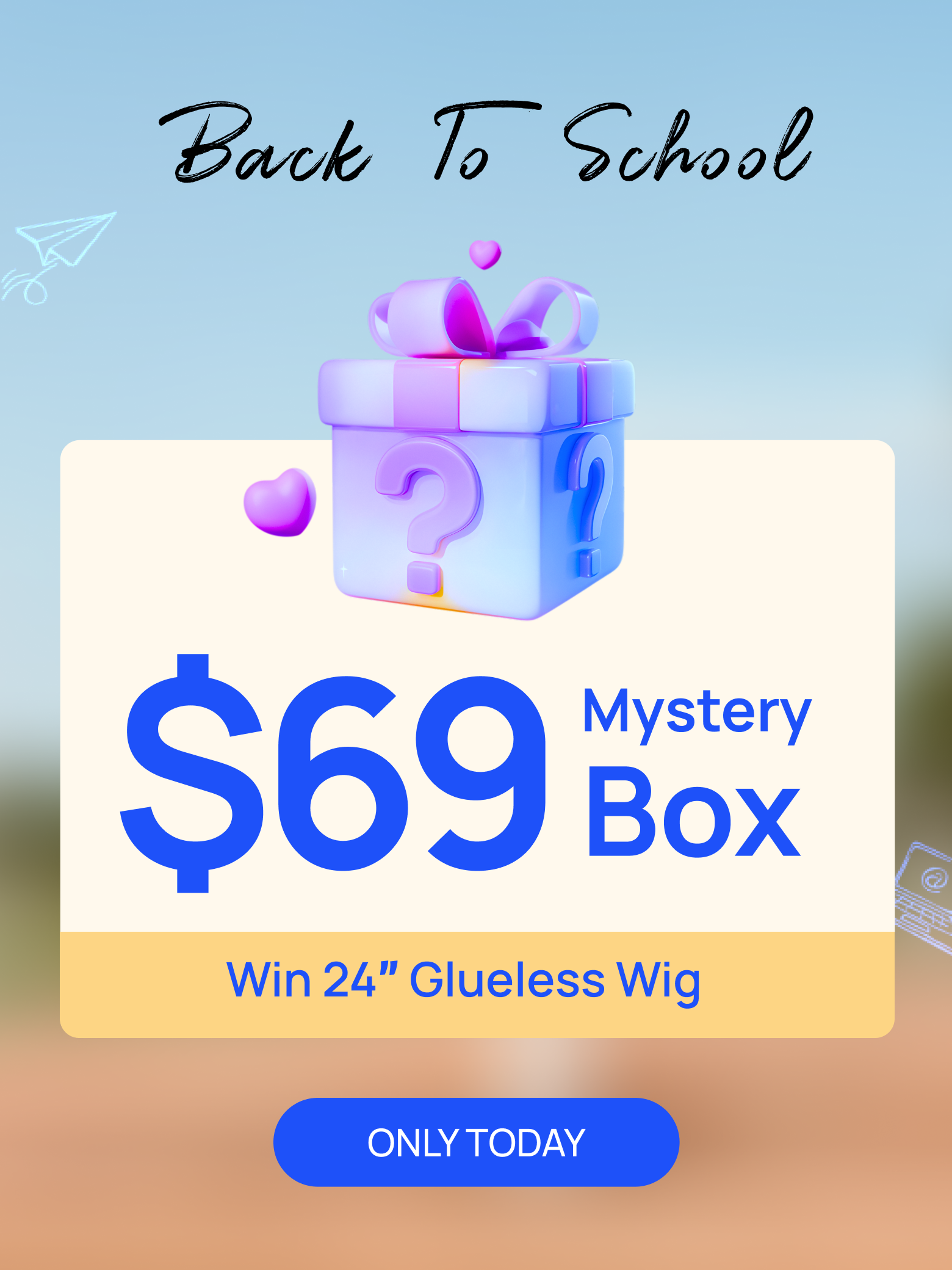 Nadula $69 Mystery Box Win 24 Inch Bye-Bye knots Wig