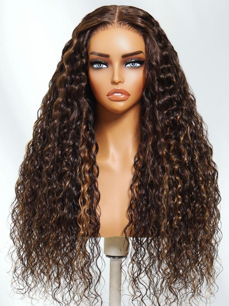 Nadula 7x5 Water Wave Lace Closure Wig Espresso Brown with