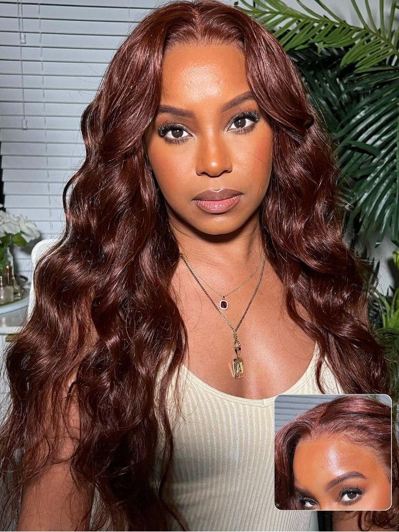 Nadula 7x5 Reddish Brown Body Wave Wig Pre Bleached Invisible3