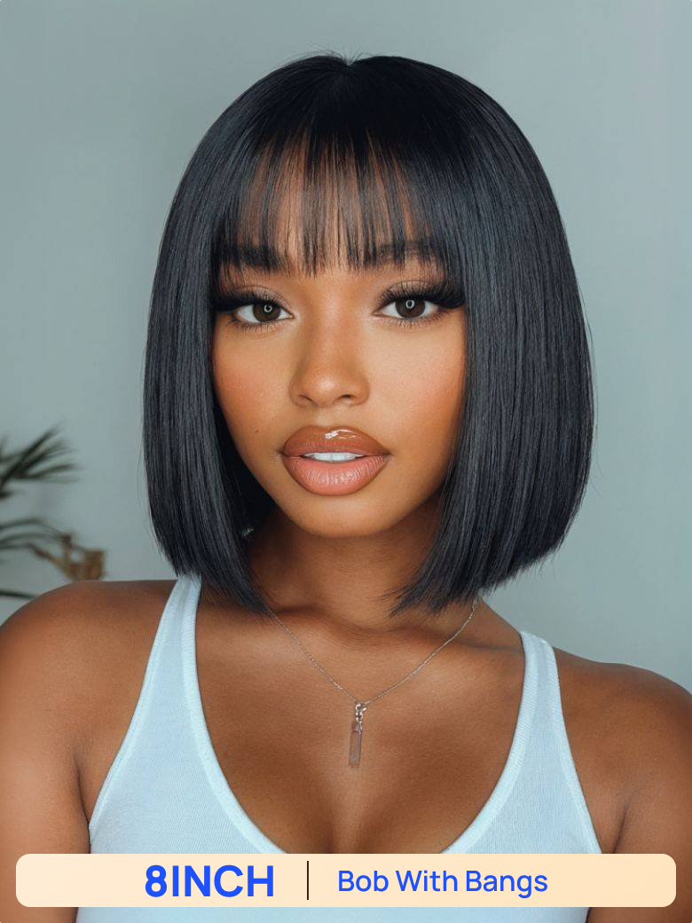 BOGO Free | Nadula 8 Inch Human Hair Bob Wig