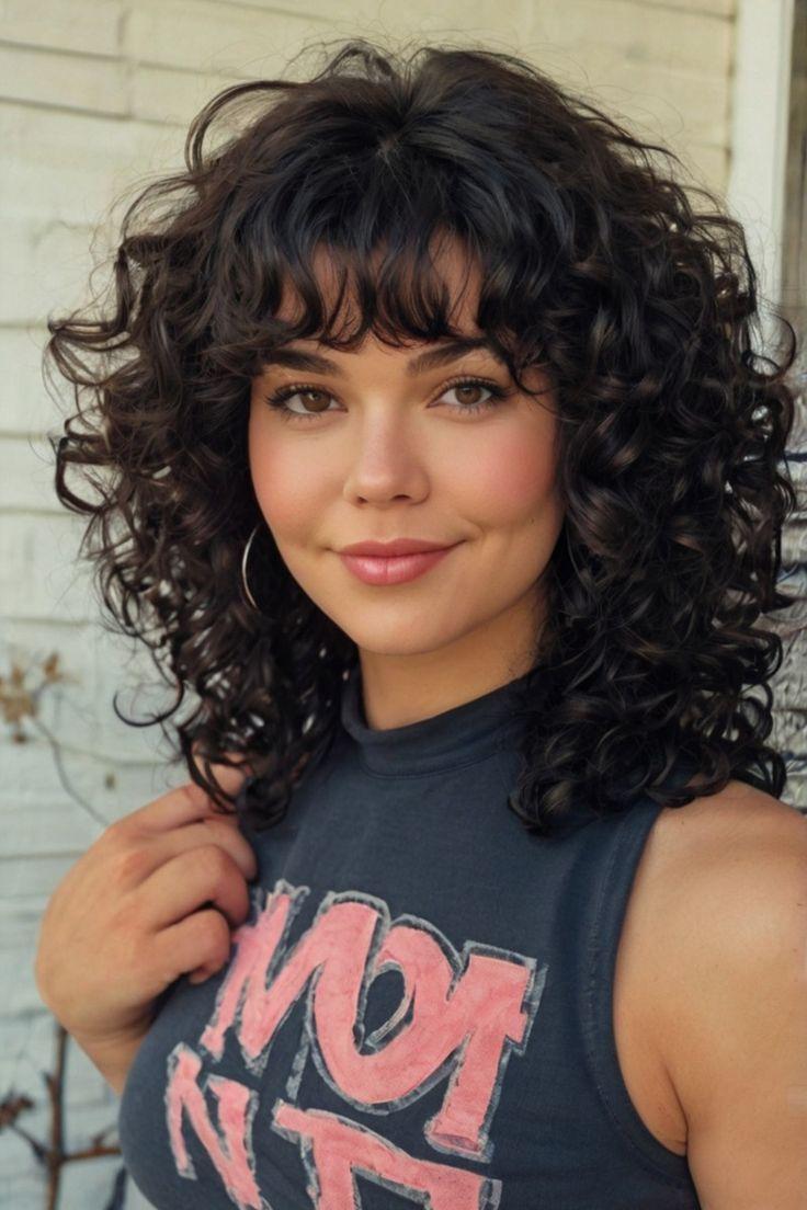 curly layered haircut Heart Face