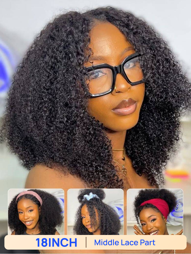 BOGO Free | Nadula 18 Inch Kinky Culy 4x0.75 T Part Lace Wig With Natural Hairline